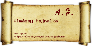 Almássy Hajnalka névjegykártya